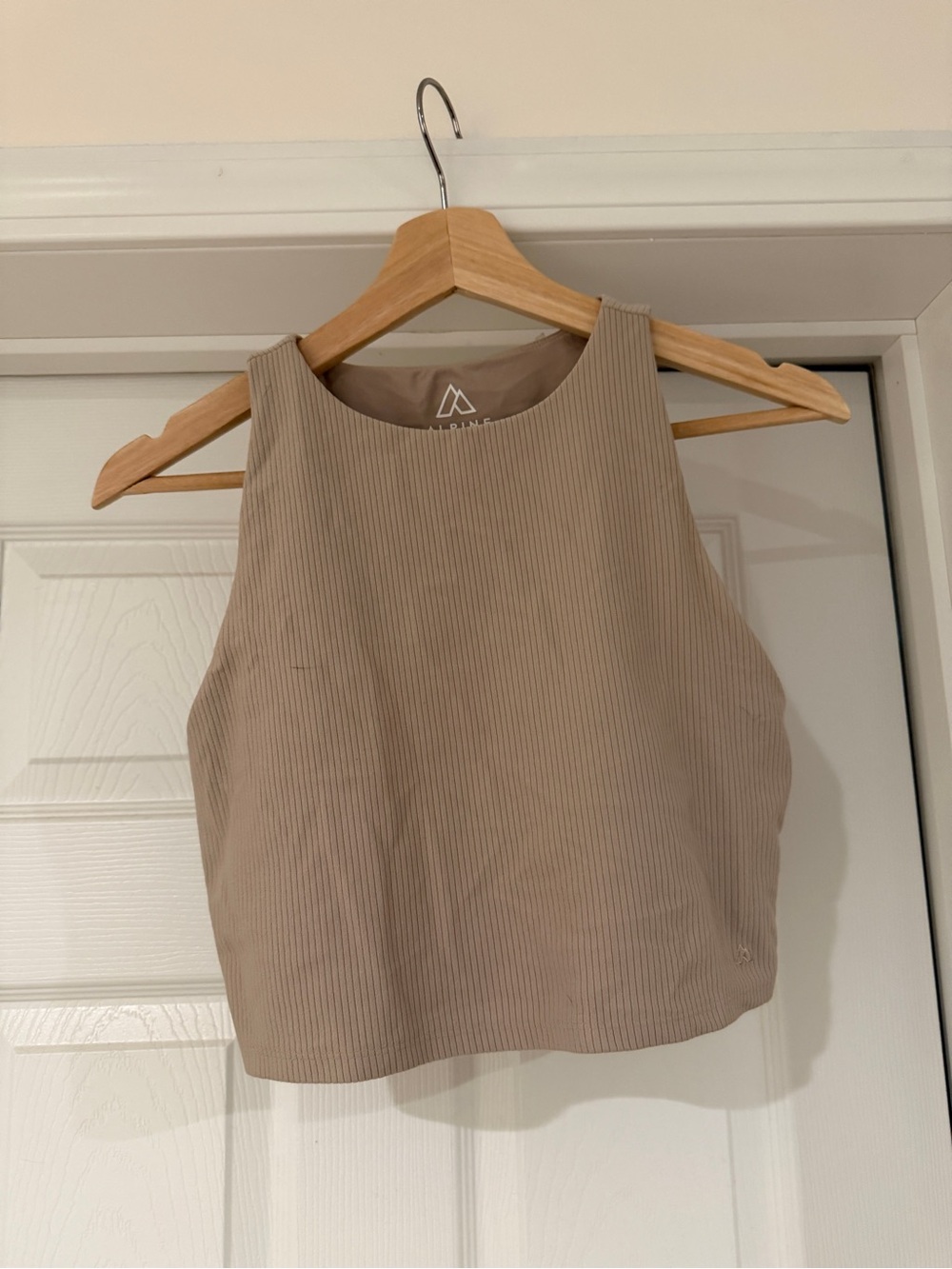 Alpine Design Ribbed Crop Tank Top — Taupe